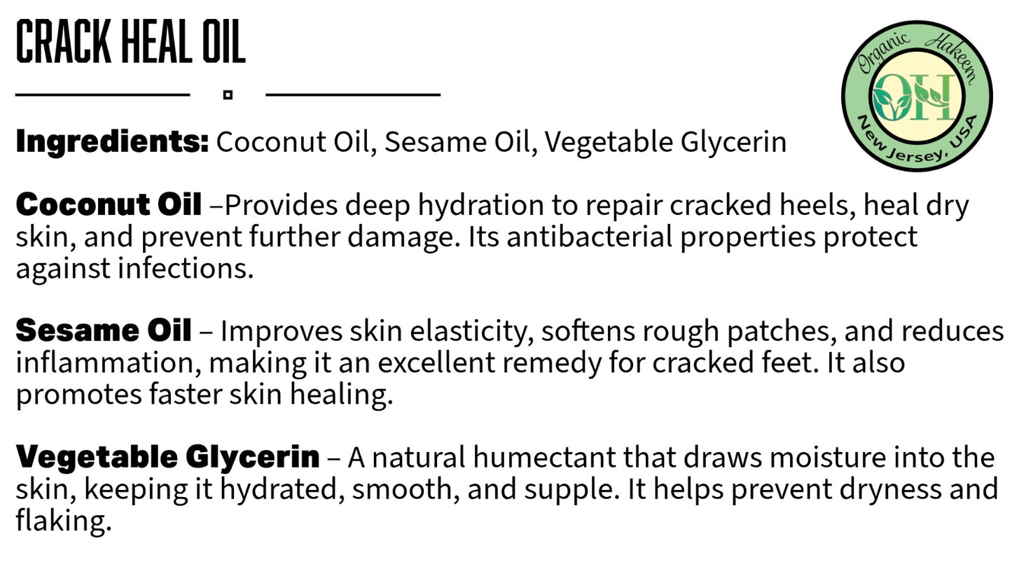 Organic Hakeem Crack Heal Oil | For Dry Skin, Cracked Heels 50ML