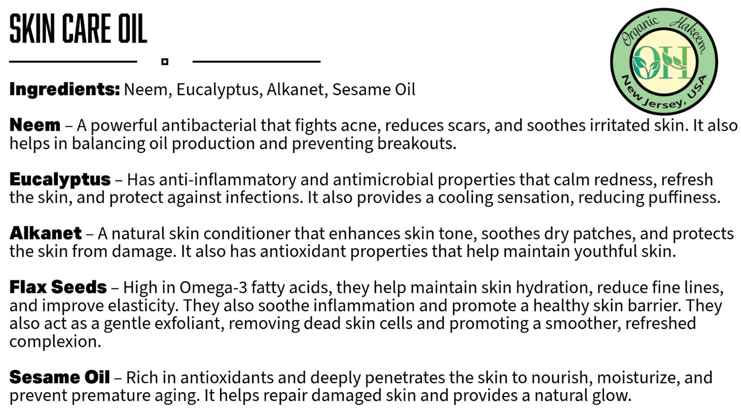 Organic Hakeem Skin Care Oil | Bright Skin | Benefits of Neem