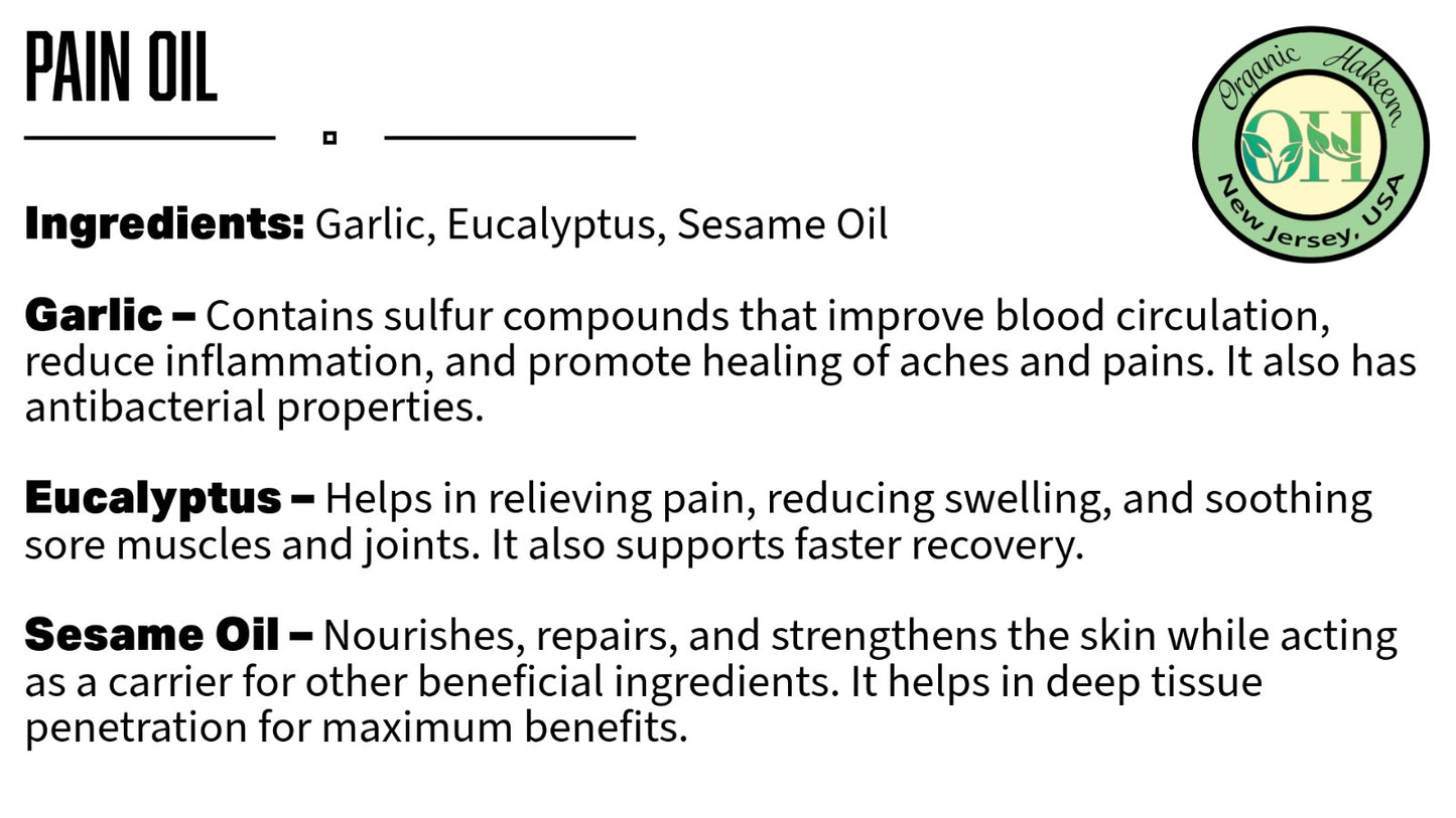 Organic Hakeem Pain Oil | Pain Relief Oil | 100% Organic